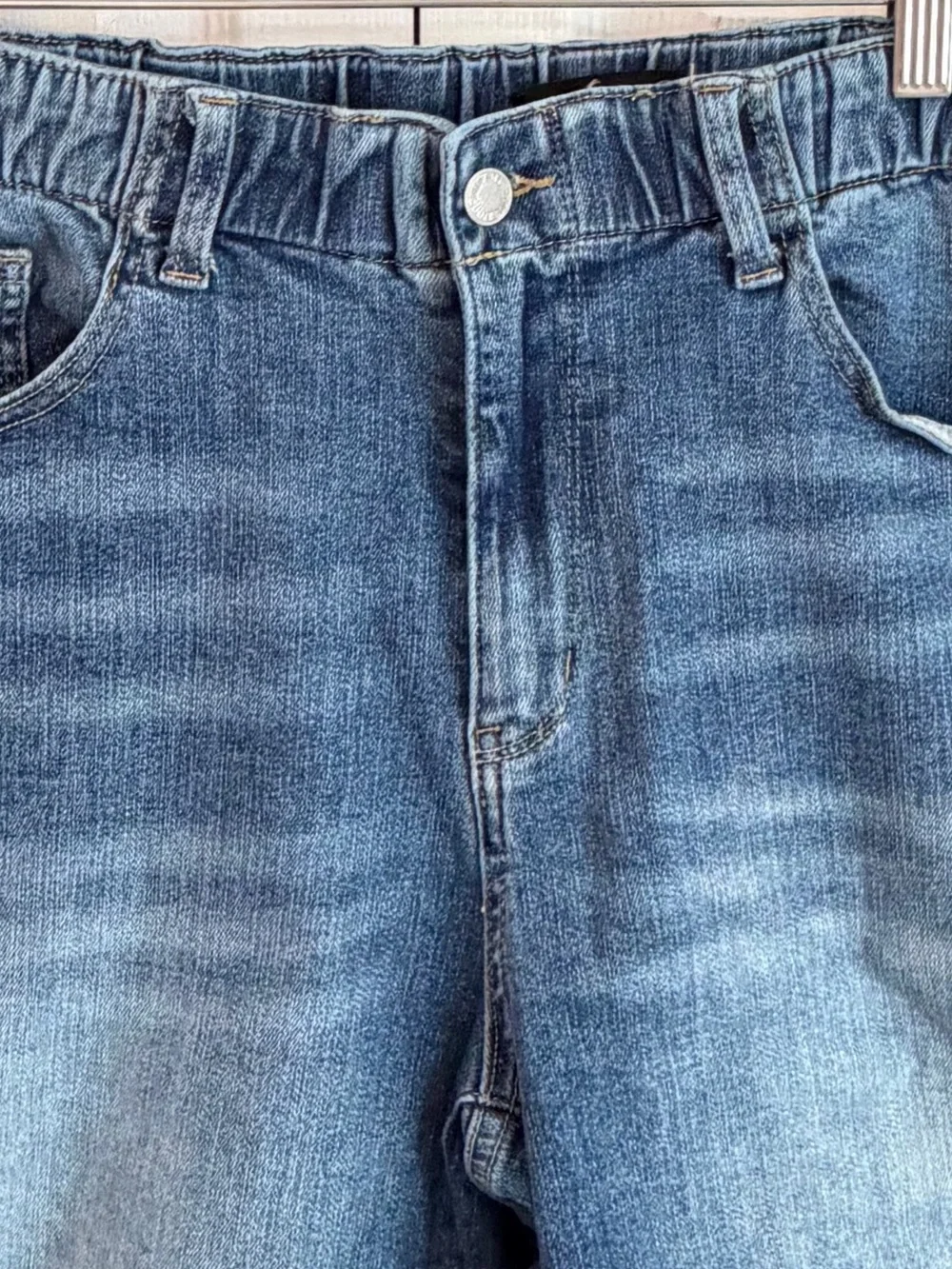 Judy Blue 1XL Denim Shorts High Rise Paperbag Waist Raw Hem Stretch Plus Size